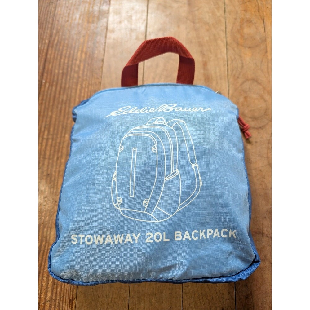 Eddie Bauer Stowaway 20L Packable Backpack Light Blue Hiking Daypack Lightweight